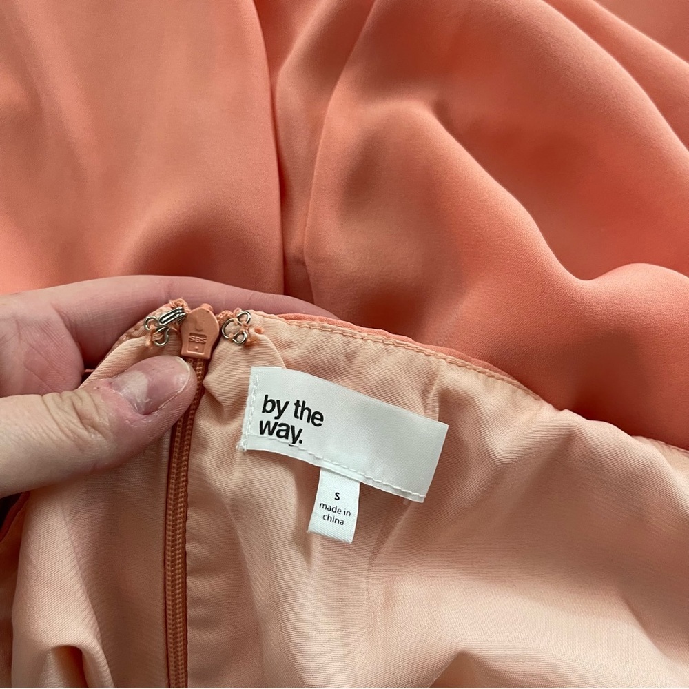 Revolve By The Way Peach Flutter Sleeve Dress - image 6